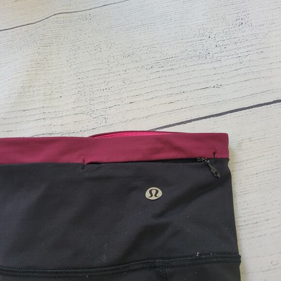 Lululemon athletica Size 6	All You Need Tight Black Jewelled Magenta Leggings - Picture 9 of 11